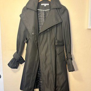 Andrew Marc Black Water-Resistant Puffer Lined Trench Coat XS